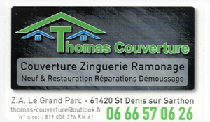 Thomas-couverture Ravigny, Couverture, Charpente, Entretien / nettoyage de toiture, Isolation des combles, Isolation extérieure, Ramonage, Rénovation de toiture, Zinguerie et gouttières