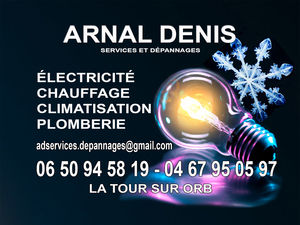 Arnal Denis Services et Depannages La Tour-sur-Orb, Électricité générale, Climatisation